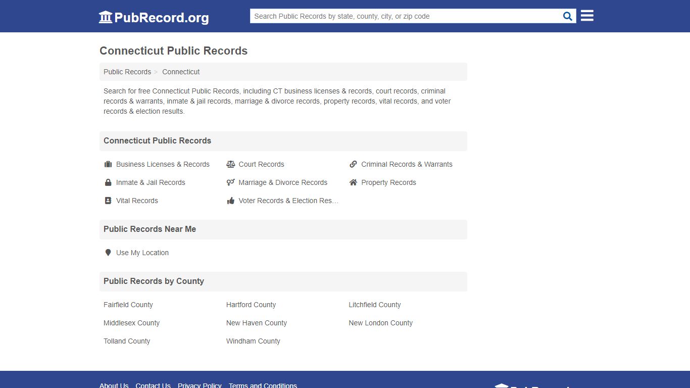 Free Connecticut Public Records - PubRecord.org