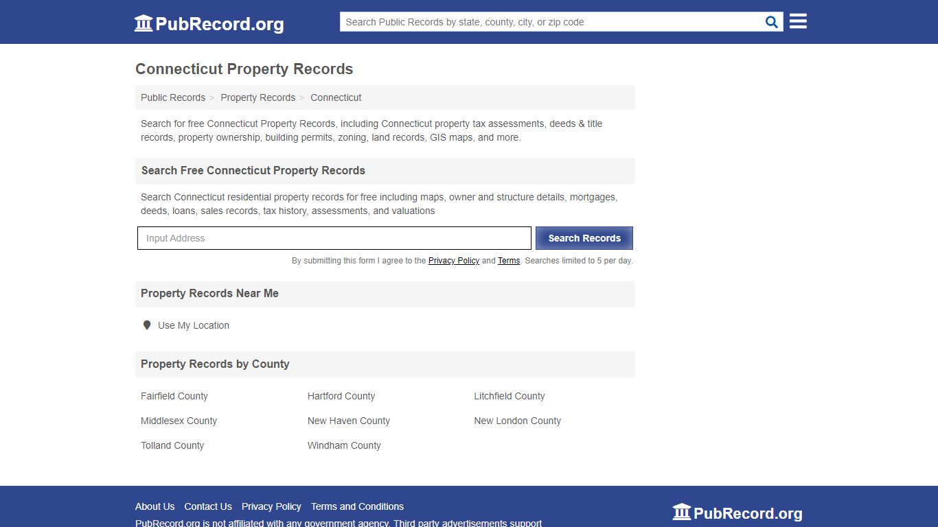 Free Connecticut Property Records - PubRecord.org